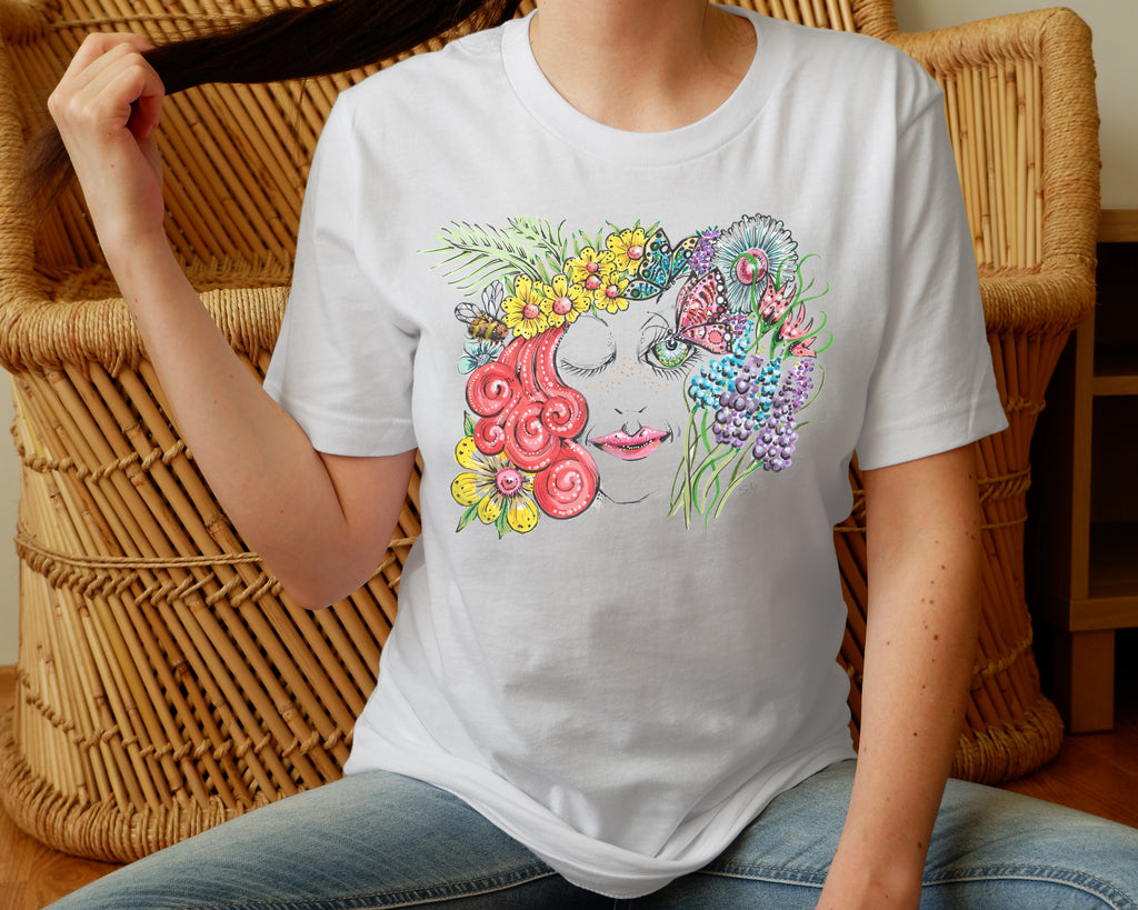 Butterfly Eye - Ladies T-Shirt (UK Sizes 8-40) - Artwork by the Very Talented Artist Sarah Neville - Made to Order
