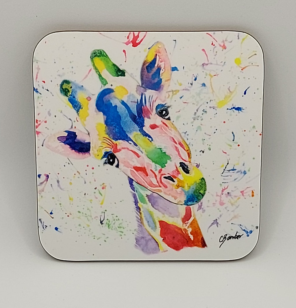 Giraffe Artist Designed Coaster - Lovely Gift for Giraffe Lovers - In Stock