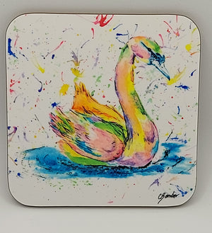 Swan Artist Designed Coaster - Lovely Gift for Bird Lovers - In Stock