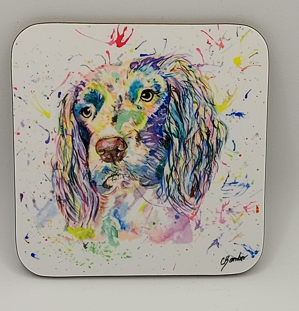 Dog Lover Artist Designed Coaster - Lovely Gift – Spaniel Lover - In Stock