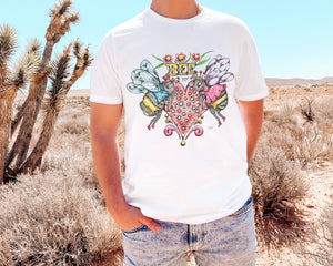 Bee My Love - Mens T-Shirt (UK Sizes up to 6XL)- Artwork by the Very Talented Artist Sarah Neville - Made to Order