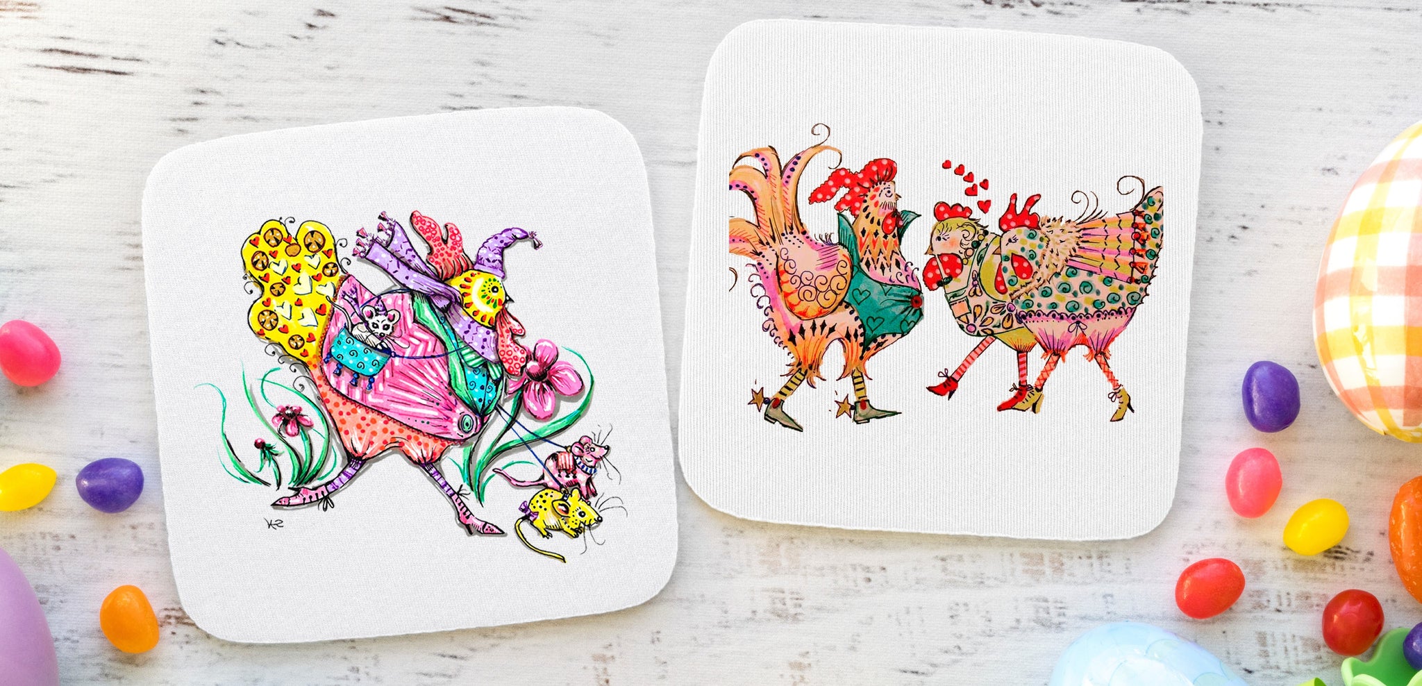 Set of 6 Coasters - Sarah Neville Collection