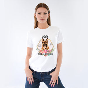 DOGS NEVER LIE T-Shirt (Mens & Ladies) - Design by Handmade By Pixies - Made to Order - UK-GSR Charity