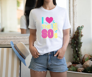 I Love The 80's - Ladies T-Shirt (UK Sizes 8-40) - Design by Handmade By Pixies - Made to Order