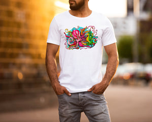 Under The Sea - Octopus - Mens T-Shirt - Artwork by the Very Talented Artist Sarah Neville - Made to Order