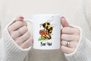 Bee You - Mug - (Can be Personalised) Artwork by Artist Sarah Neville - Made to Order