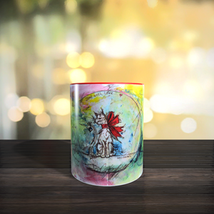 Sent with Love - Red and White Valentines Day Mug - Artwork by the Fabulous Lec Caven - Made to Order (Last Orders before Valentines Day: 4th February