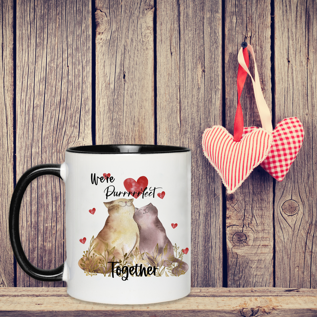 We're Purrrrrfect Together - Black and White Valentines Day Mug - Made to Order (Last Orders before Valentines Day: 4th February