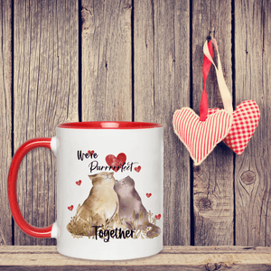 Purrrrrfect Together - Red and White Valentines Day Mug - Made to Order (Last Orders before Valentines Day: 4th February