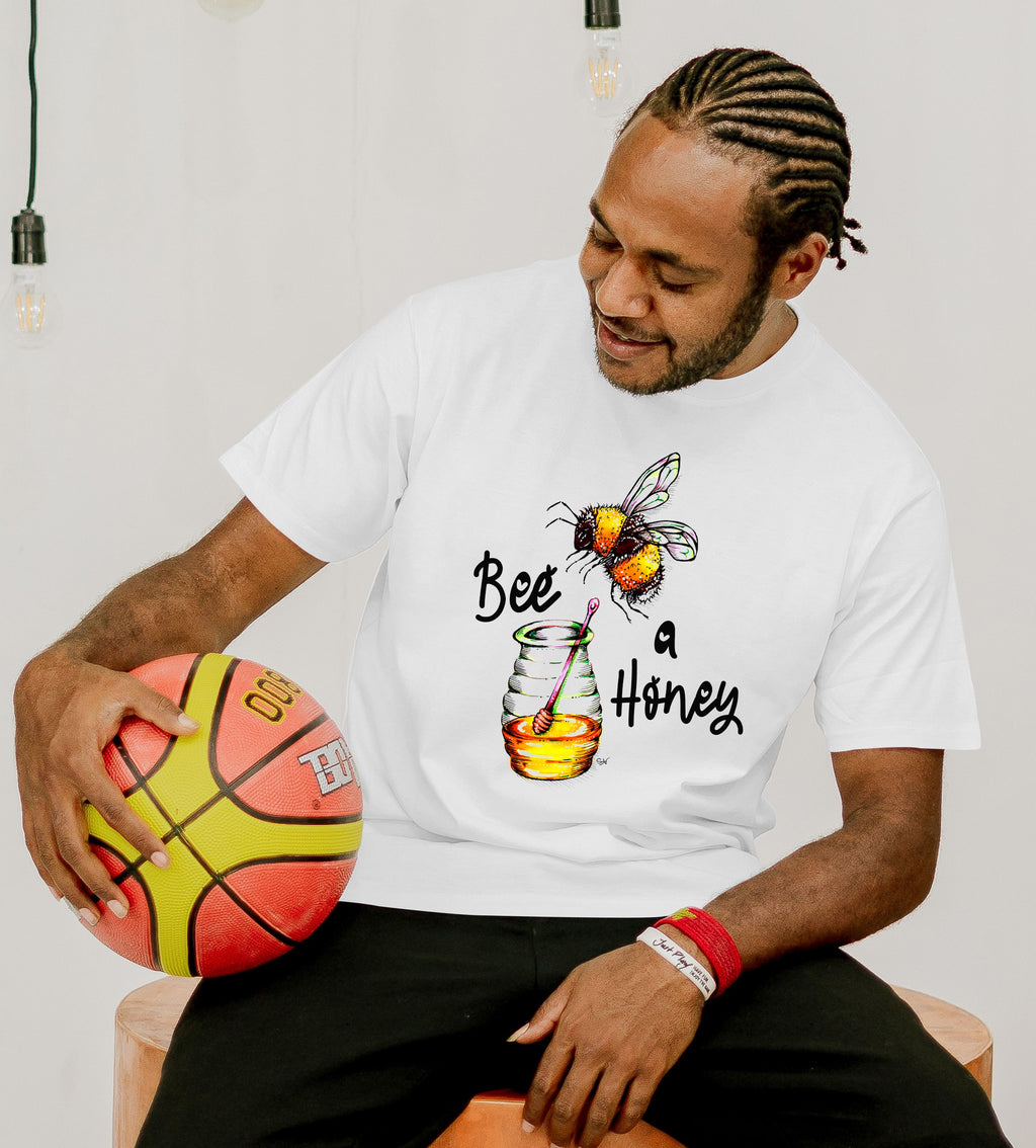 Bee a Honey - Mens T-Shirt - Artwork by the Very Talented Artist Sarah Neville - Made to Order