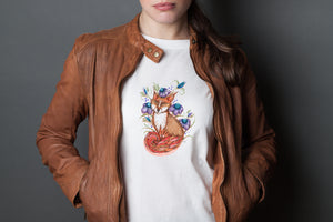 Fox - Ladies T-Shirt (UK Sizes 8-40) - Artwork by the Very Talented Artist Sarah Neville - Made to Order
