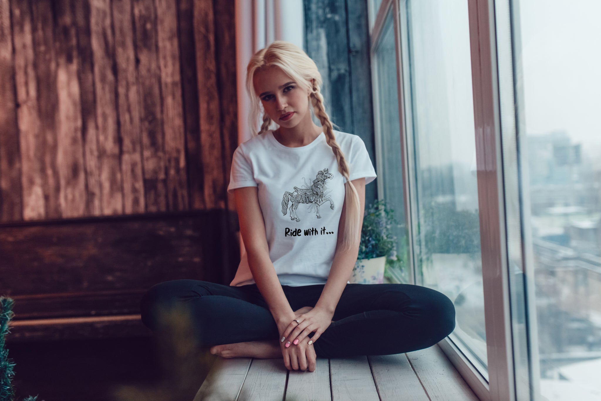 Ride With It -  Carnival Horse - Ladies T-Shirt (Sizes 8-40) - Artwork by the Very Talented Artist Sarah Neville - Made to Order