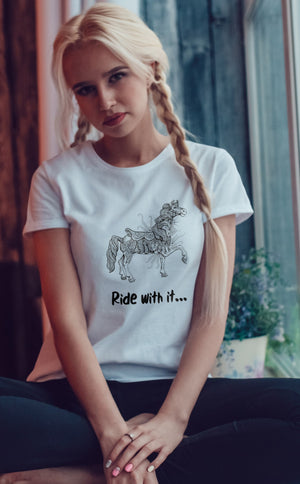 Ride With It -  Carnival Horse - Ladies T-Shirt (Sizes 8-40) - Artwork by the Very Talented Artist Sarah Neville - Made to Order