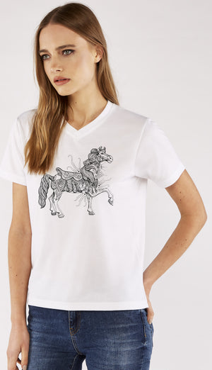 Carnival Horse - Ladies T-Shirt (UK Sizes 8-40) - Artwork by the Very Talented Artist Sarah Neville - Made to Order