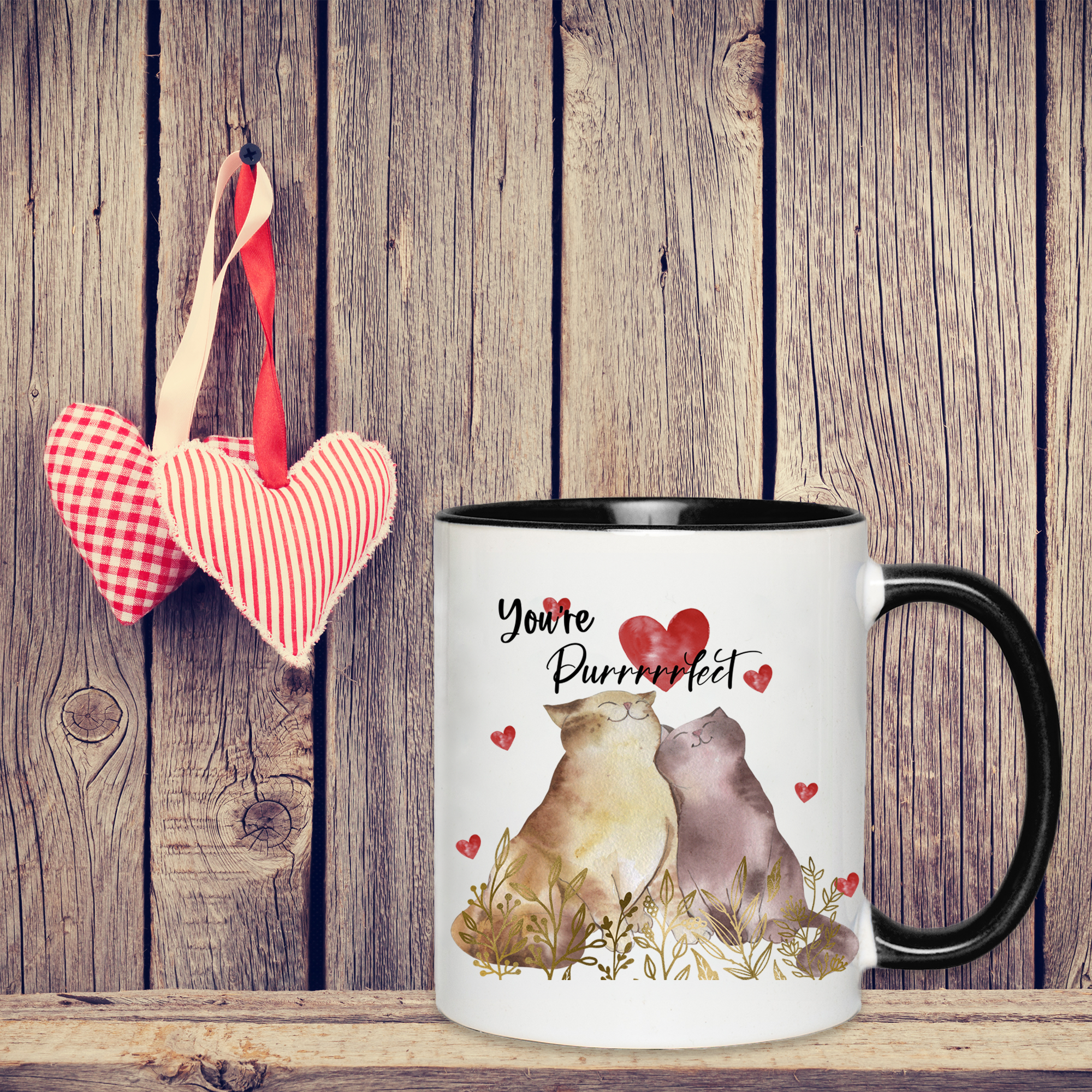 You're Purrrrrfect - Black and White Valentines Day Mug - Made to Order (Last Orders before Valentines Day: 4th February