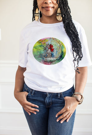 Sent with Love - Ladies T-Shirt (UK Sizes 8-40)- Artwork by the Very Talented Artist Lec Caven- Made to Order