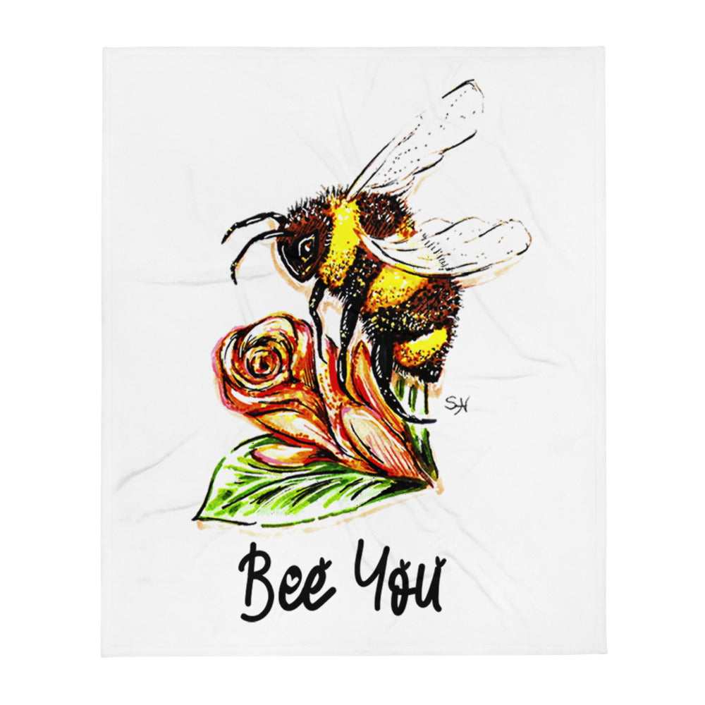 Bee You Throw Blanket, Artwork by the fabulous Sarah Neville